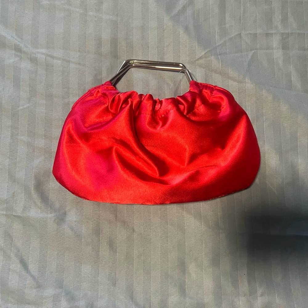 Elegant Red Satin Women's Bag